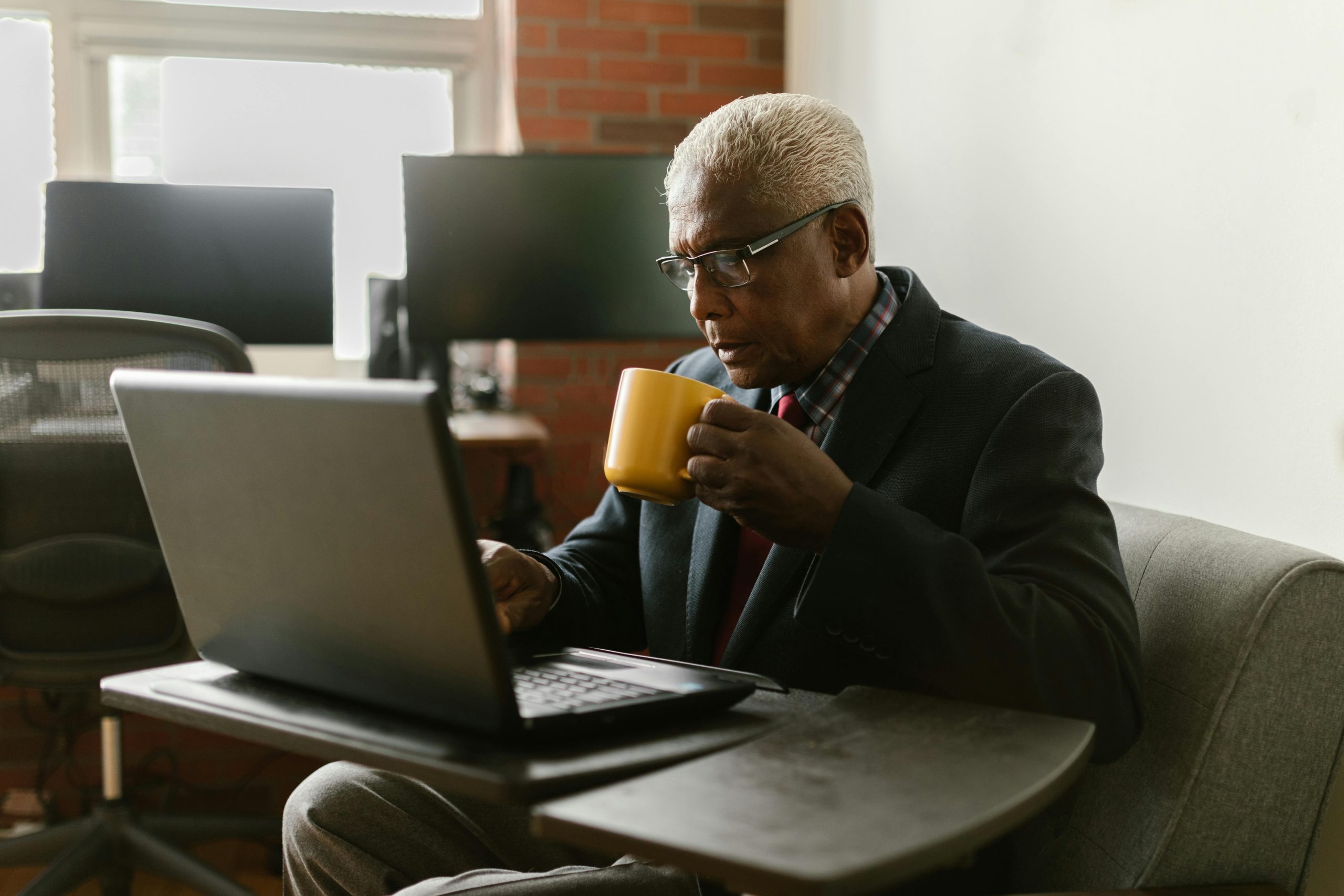 Older Male on Computer